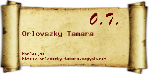 Orlovszky Tamara névjegykártya